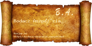 Bodacz Aszpázia névjegykártya
